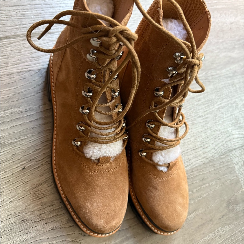 Marc Fisher Tan Lace Up Boots